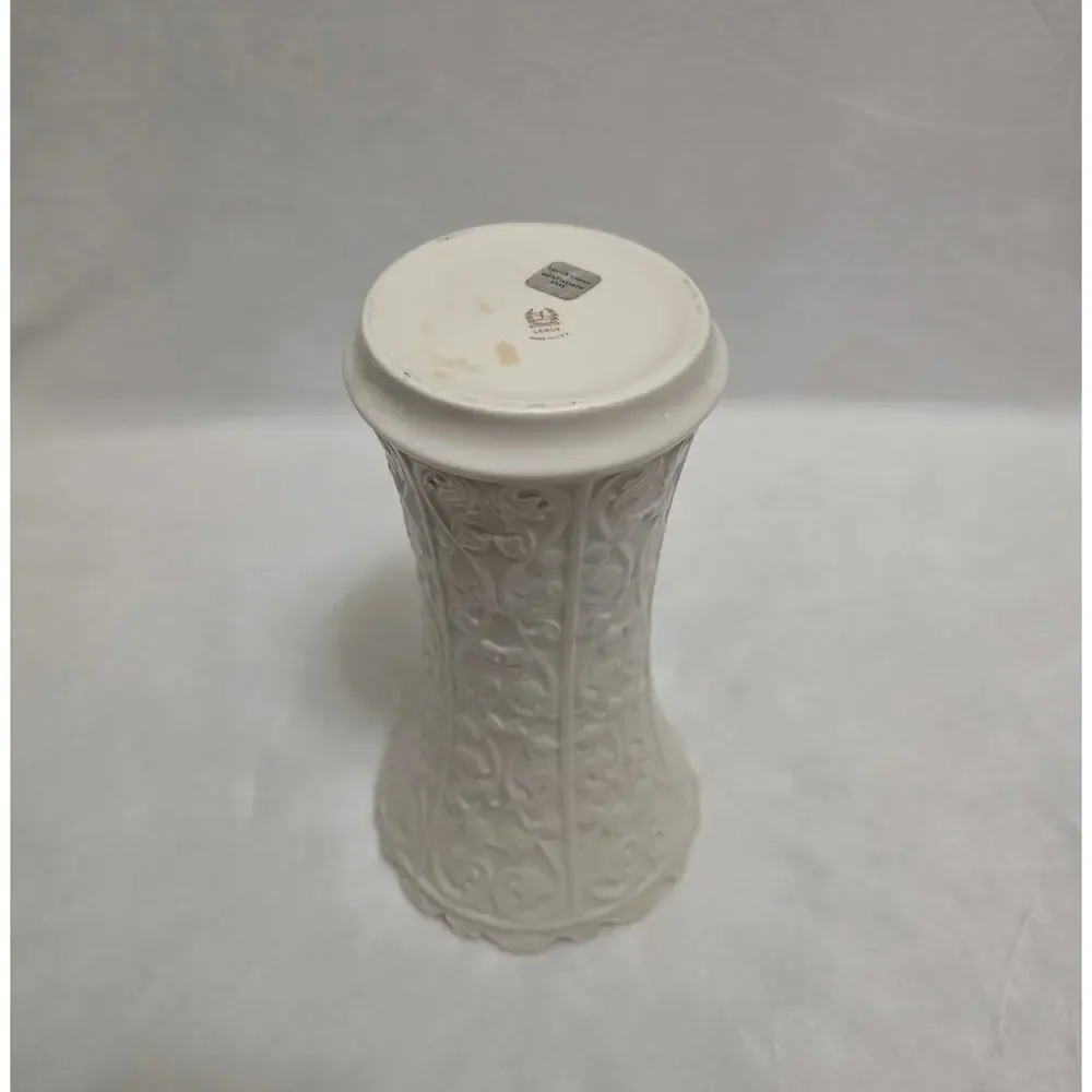 Lenox Ivory Vase Porcelain Embossed Design VINTAGE 11